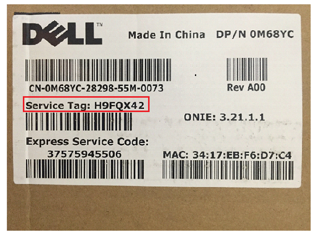 express service code to service tag